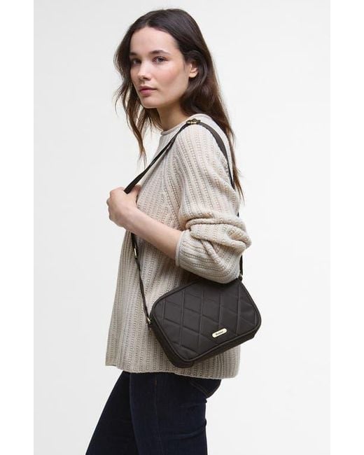 Barbour Black Quilted Nylon Crossbody Bag