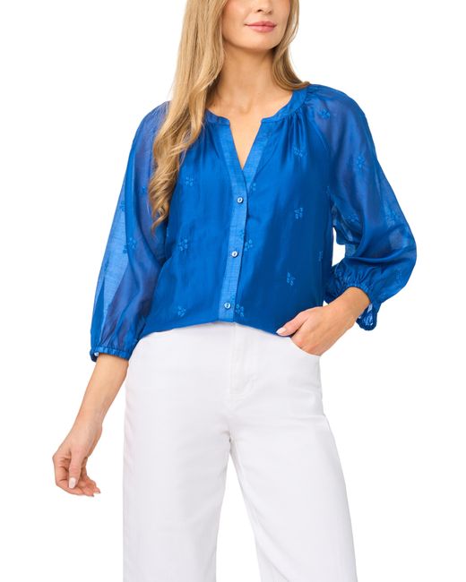 Halogen® Blue Raglan Sleeve Balloon Top