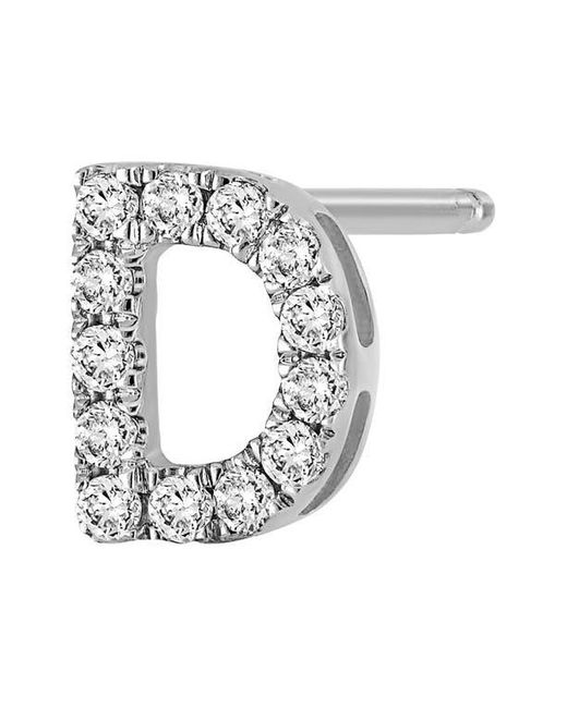 Bony Levy White Single Initial Earring