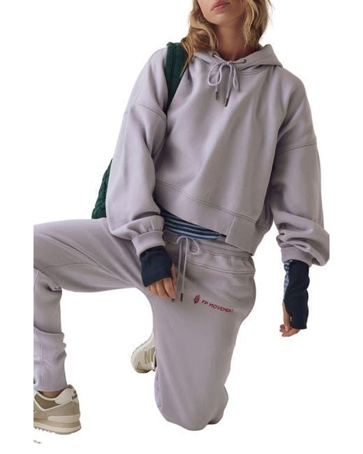 Free People Blue Fp Movement Undefeated Cotton Blend Hoodie & Jogger Set