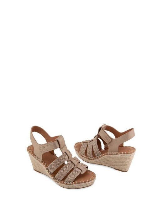 Gentle Souls Brown Caplin Slingback Espadrille Platform Wedge Sandal
