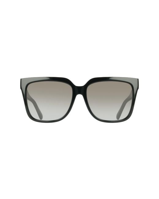 Ferragamo Black 58Mm Rectangular Sunglasses