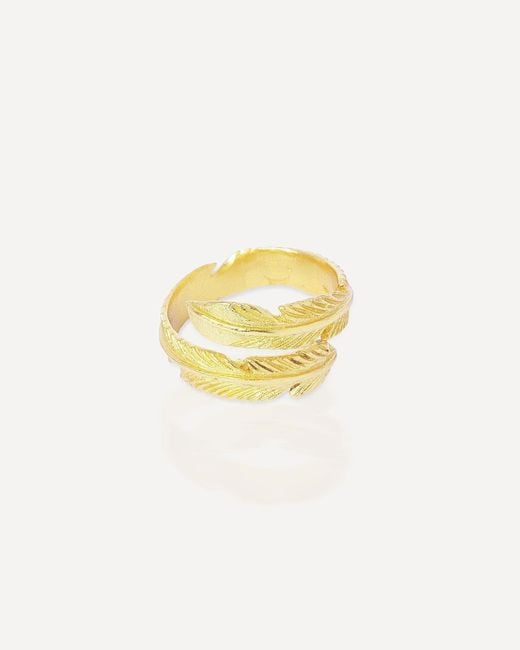 Ottoman Hands Metallic Feather Ring