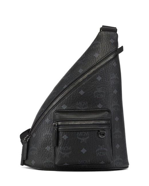 MCM Black Mini Aren Sling for men