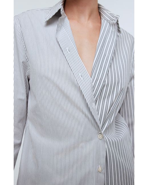Madewell Blue With-a-twist Stripe Poplin Button-up Shirt