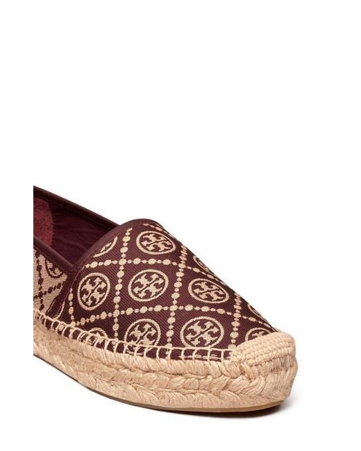 Tory Burch Pink T Monogram Platform Espadrille