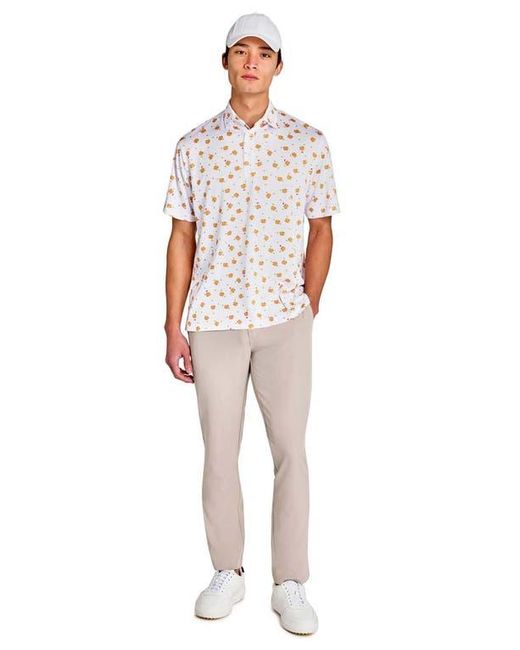 Con.struct White Regular Fit Burgers & Pickles Recycled Performance Golf Polo for men