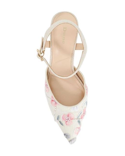 Dune White Cultivated Ankle Strap Pointed Toe Pump
