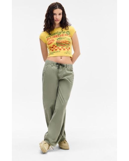BDG Yellow Burgers Graphic Baby Tee