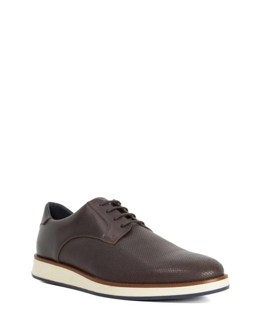 Dune Brown Bow Textured Sneaker Derby for men