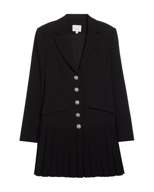 Cinq À Sept Black Saule Pleated Blazer Dress