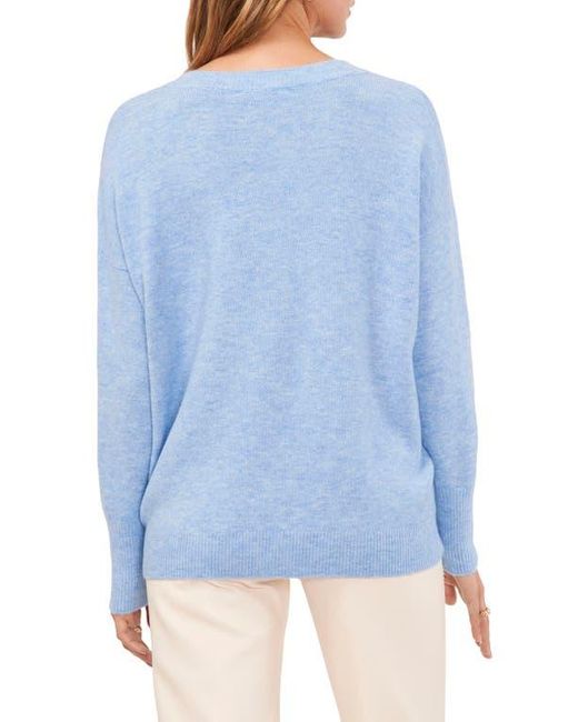 Vince Camuto Blue Drop Shoulder V-Neck Sweater