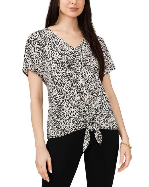 Chaus Black V-Neck Tie Front Top