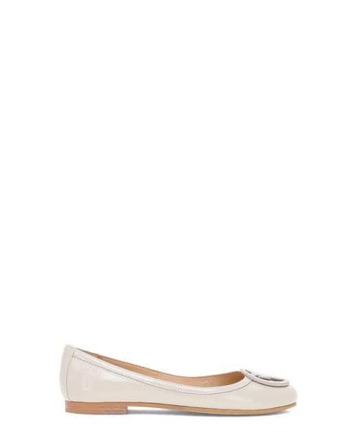 Frye White Carson Logo Ballet Flat