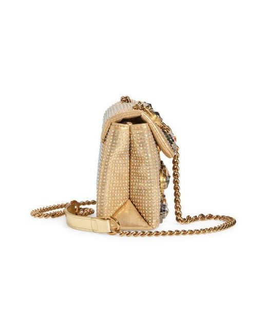 Kurt Geiger Metallic Medium Kensington Octavia Crystal Leather Convertible Crossbody Bag