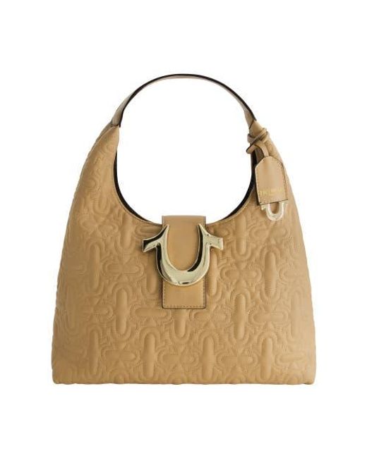 True Religion Brown Quilted Horseshoe Medium Hobo