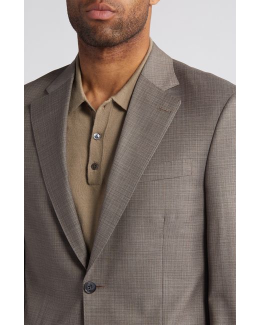 Peter Millar Natural Tailored Fit Plaid Wool Suit for men