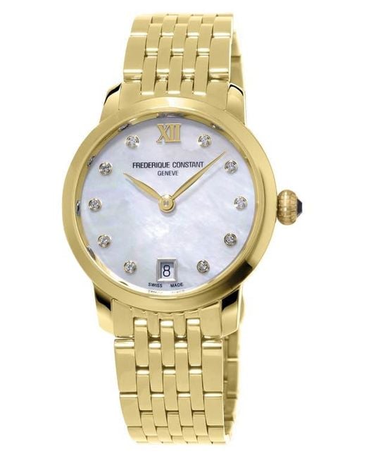 Frederique Constant Metallic Classic Slimline Diamond Bracelet Watch, 30Mm for men