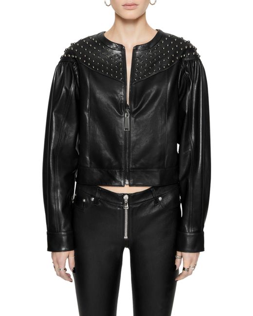 Rebecca Minkoff Black Ozzy Studded Leather Jacket