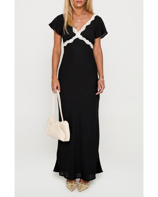 Princess Polly Black Barbarita Lace Maxi Dress