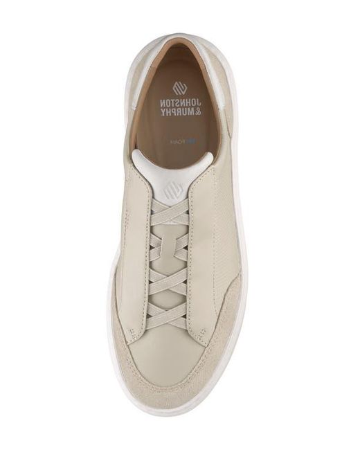 Johnston & Murphy White Anders Perforated Leather Sneaker for men