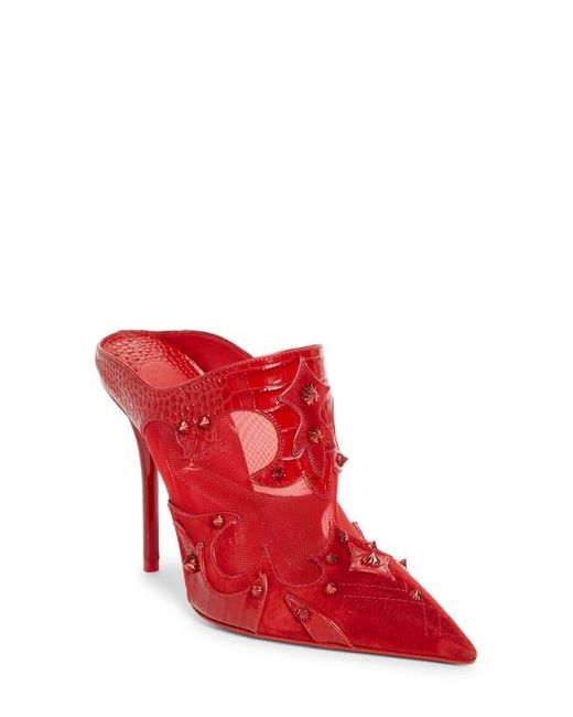 Christian Louboutin Red Mulatiag Studded Pointed Toe Mule