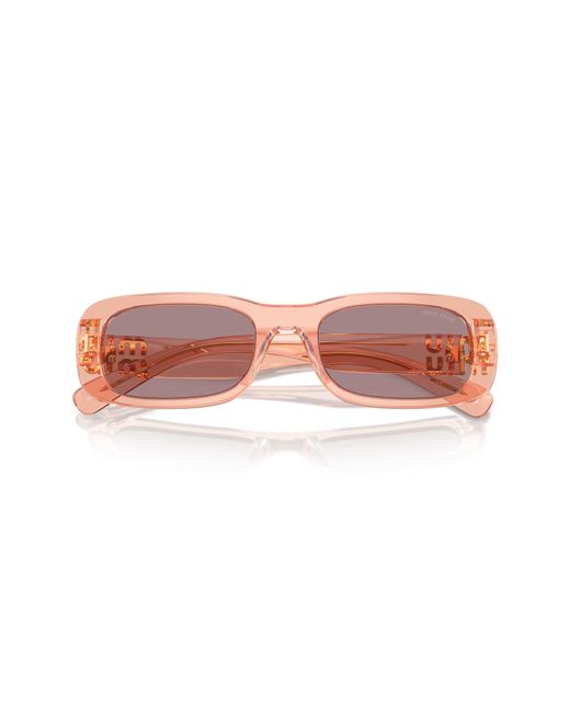 Miu Miu Pink 53mm Rectangular Sunglasses