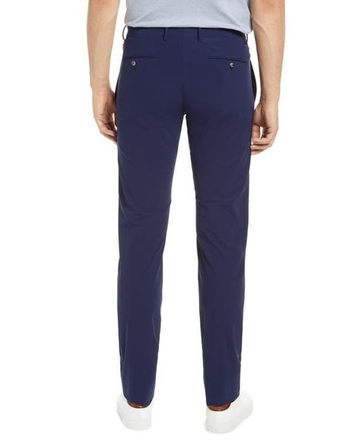 Zanella Blue Active Stretch Flat Front Pants for men