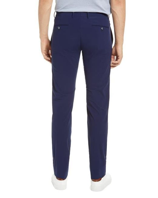 Zanella Blue Active Stretch Flat Front Pants for men