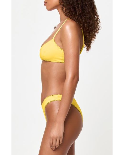 LSPACE Orange Whimsy Bikini Top