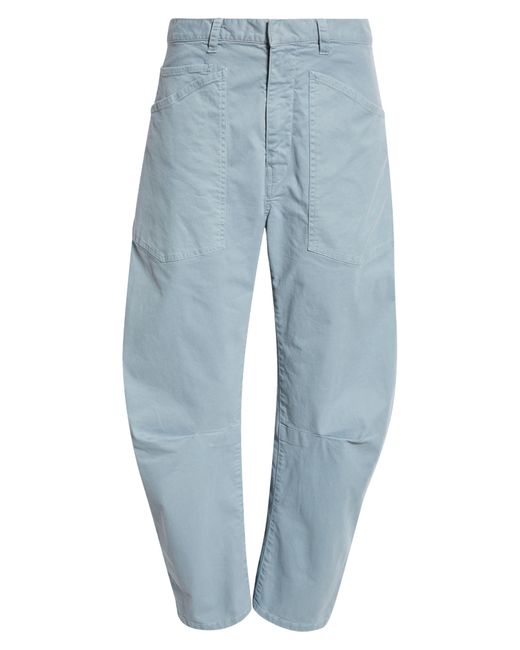 Nili Lotan Blue Shon Stretch Cotton Pants