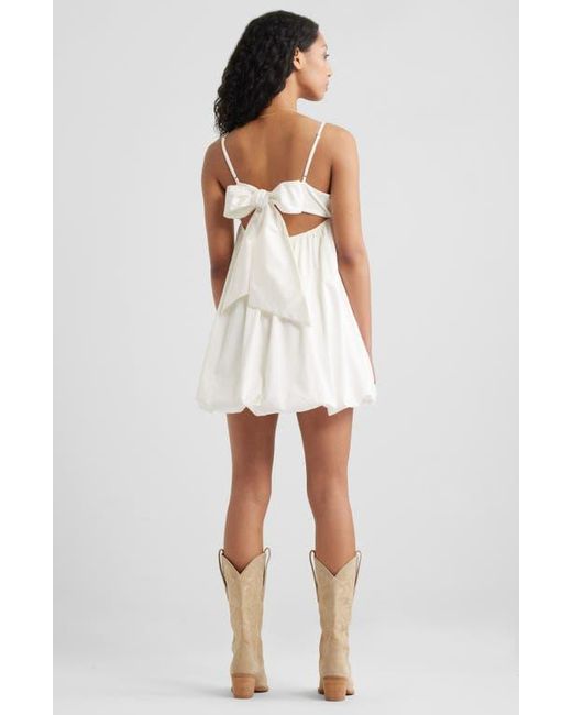 BP. White Bow Back Bubble Hem Minidress