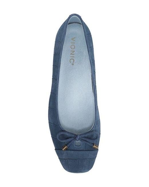 Vionic Blue Klara Cap Toe Ballet Flat
