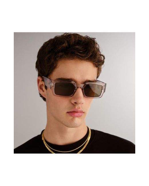 Le Specs Gray Contemplation 54Mm Rectangular Sunglasses for men