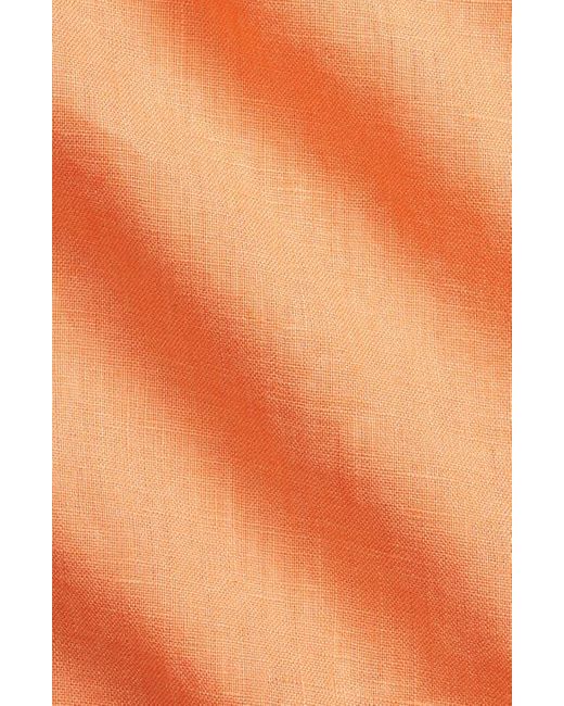 Polo Ralph Lauren Orange Classic Fit Solid Linen Button-Down Shirt for men
