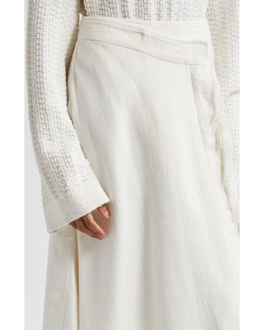 A.L.C. White A. L.c. Amelie Asymmetric Hem Linen Blend Skirt