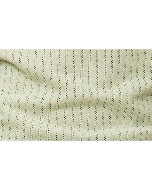 Mango Green Openwork Stripe Cotton Top for men