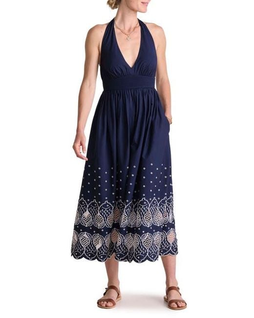 vineyard vines blue dress Vineyard Vines Ellen Mini Dress (Camila Navy/Lavender) (Size: L) main image 1