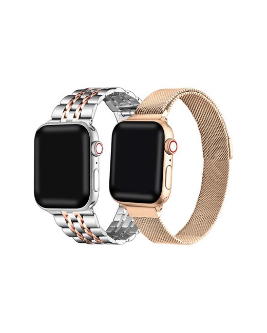 The Posh Tech White Assorted 2-pack Stainless Steel Apple Watch Watchbands