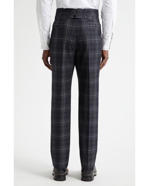 Thom Browne Blue Plaid Wool Backstrap Pants for men