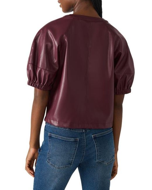 Steve Madden Purple Roxanne Short Sleeve Faux Leather Top