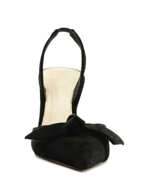 Alexandre Birman Black Clarita Bow Pointed Toe Slingback Sandal