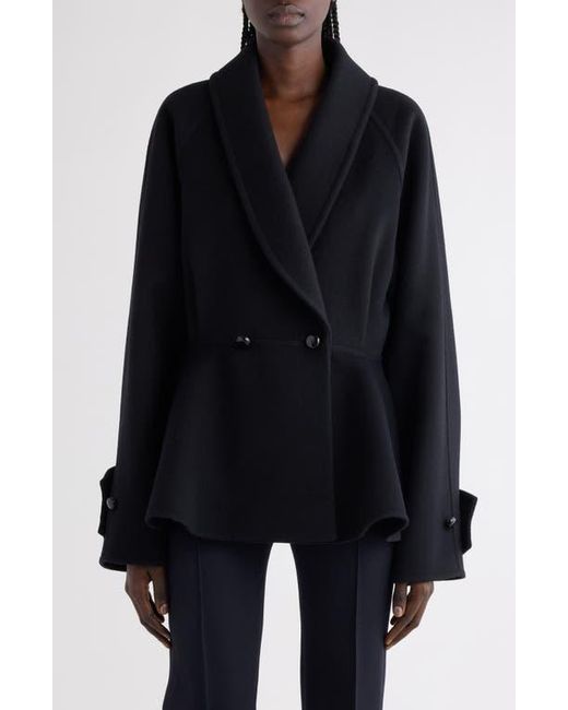 Chloé Black Double Breasted Wool Peplum Jacket