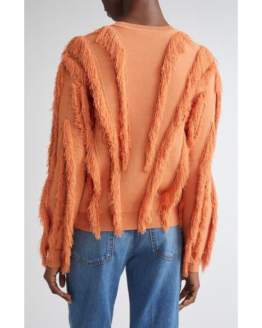 Ulla Johnson Orange Aubree Fringed Sweater