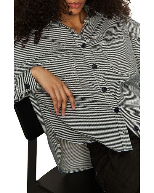 Sanctuary Gray Ivy Stripe Shacket