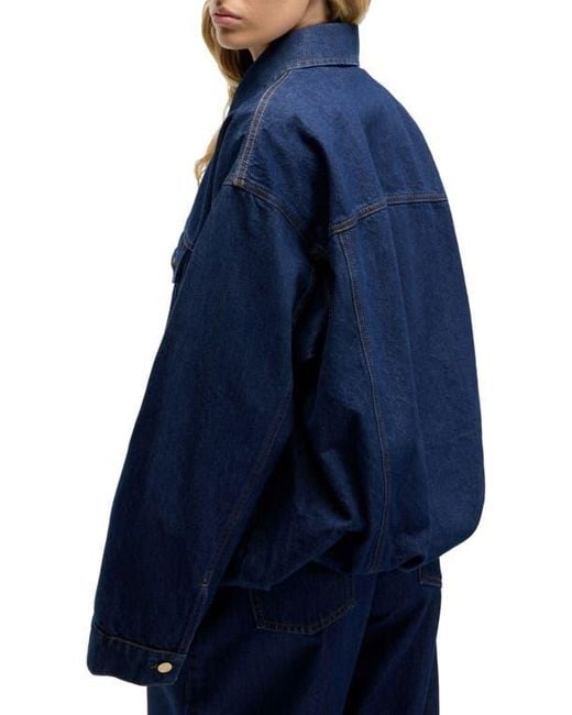 7 For All Mankind Blue Oversize Denim Jacket