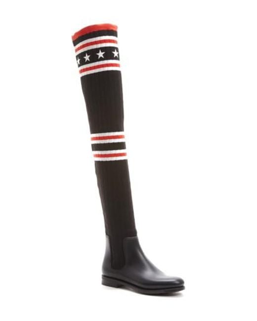 Lyst - Givenchy Storm Over The Knee Sock Boot in Black