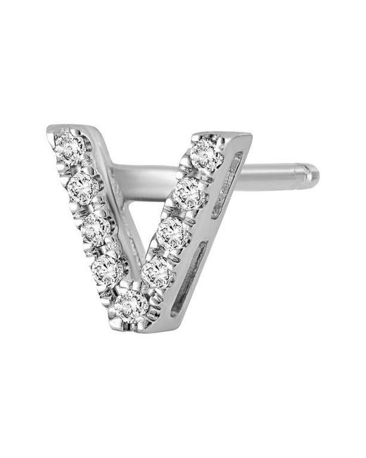 Bony Levy White Single Initial Earring