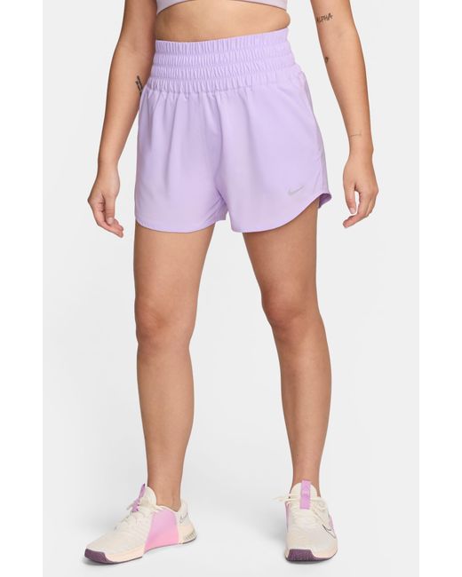Nike Purple Dri-fit Ultrahigh Waist 3-inch Brief Lined Shorts