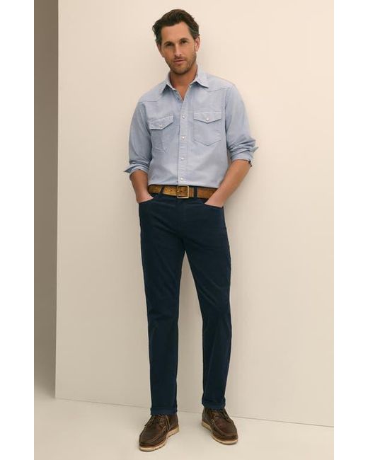 Brooks Brothers Blue Stretch Cotton Corduroy Five Pocket Pants for men
